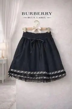 ✨希少✨バーバリーブルーレーベル リボンスカート38 黒 レース ノバチェック