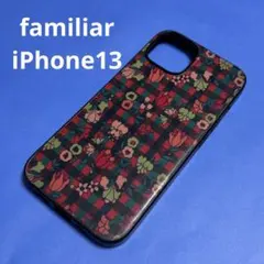 ファミリア　リバティ　赤チェック　iPhone13 ケース