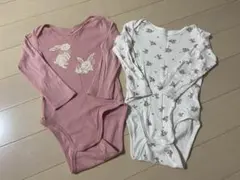 H&M オーガニックコットンロンパース2点セット 2T