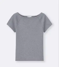 【新品】サイズL♡GU♡リブボートネックプルオーバー　グレーのサムネイル