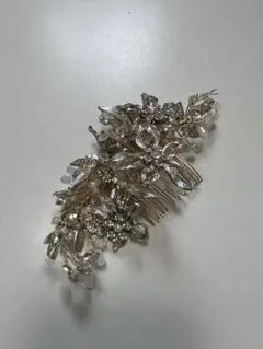 花モチーフ ヘッドドレス シルバーゴールド