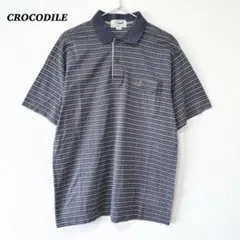 良品✨ CROCODILEクロコダイル　メンズ　半袖　ポロシャツ　ボーダー　M