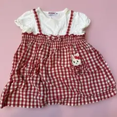 NIKI HOUSE 赤白ギンガムチェック ワンピース 90