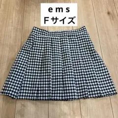 レディース　スカート　ミニスカート　プリーツ　フレア　チェック　白黒　ems　Ｆのサムネイル
