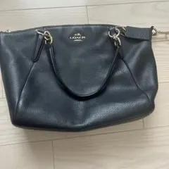 COACH ブラックレザー ショルダーバッグ