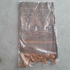 未使用ドバイのストール　ブラウン茶色ブルーグレー