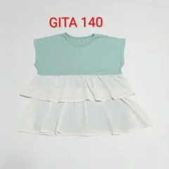 GITA ベルメゾン 半袖Tシャツ チュニック フリル ノースリーブ 140のサムネイル