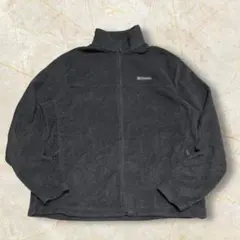 b*n様 00s コロンビア フリースジャケット US チャコール 刺繍ロゴ X