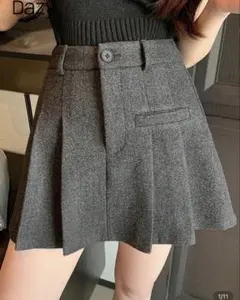 DAZY 女性用カジュアル無地ヴィンテージプリーツスカート