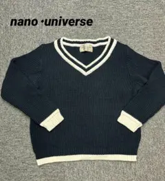 【nano universe ナノユニバース】ニットセーター　Vネック　フリー