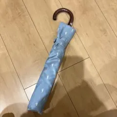 ラルフローレン UVカット 木製ハンドル 日傘 水色