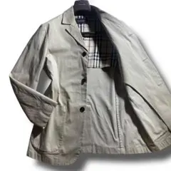 バーバリーブラックレーベル ブレザー ベージュ系 ノバチェック柄 M-L相当