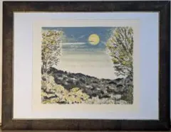 真作】版画 下保昭 リトグラフ 月宵 限定180部 静謐な夜景作品 C146