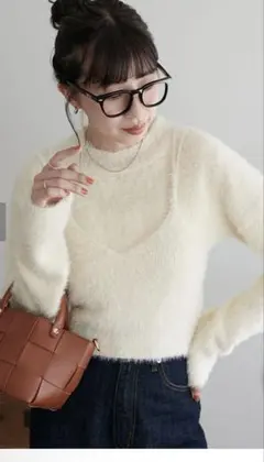 ディスコート　フェザーヤーンキャミセットプルオーバー