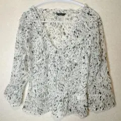 COMME CA ISM 【L】コムサイズム シフォンブラウス ドット柄