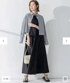 【CLASSY.コラボ/洗える】シャツアンサンブル ワンピース