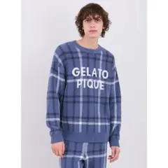 GELATO PIQUE HOMME チェック柄プルオーバー