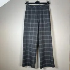 【GEORGES RECH】チェック柄ワイドパンツ(36)オフィスカジュアル