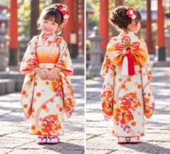 レトロ】七五三 7歳 昭和 着物 長襦袢 アンティーク 女の子 紫
