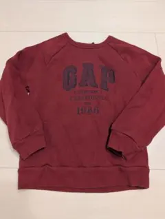 120★GAP キッズ トレーナー ボルドー 1986 ロゴ