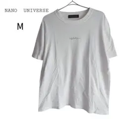 ☆ ナノユニバース 半袖Tシャツ バックプリント ロゴ コットン 白 Mのサムネイル