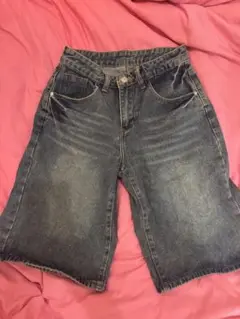 デニムショートパンツ ダークブルージョーツ青短パン