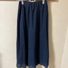 ネイビー チェック柄 フレアスカート　Samansa Mos2 blue