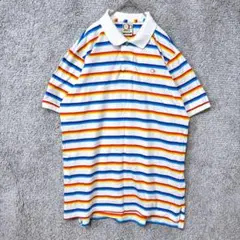 5777 オーシャンパシフィック ポロシャツ XL 白 ボーダーオーバーサイズのサムネイル