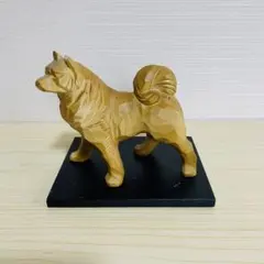 木彫り風 陶器の犬の置物 瀬戸物 日本犬 柴犬 秋田犬 オブジェ インテリア