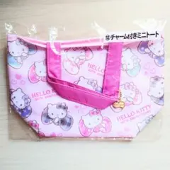ハローキティ　50thアニバーサリー　チャーム付きミニトート　ピンク　1番くじ