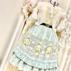 axes femme Chalmiereレースアップフリルスカート サックス - メルカリ