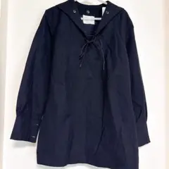 セーラーカラー チュニックネイビー 長袖 リボン付き M〜L セーラーカラー