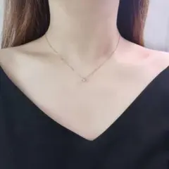 1粒 ダイヤ ネックレス サージカルステンレス CZダイヤモンド 新品 シルバー