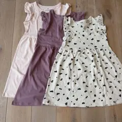 H&M エイチアンドエム ノースリーブワンピース 3色セット 120/130