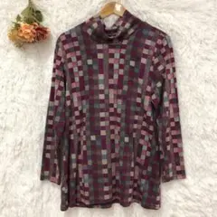 ★ノアジェ★チェック柄 長袖シャツ【L】トップス カットソー 総柄