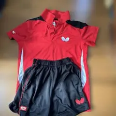 Butterfly 卓球ウェア M 赤黒
