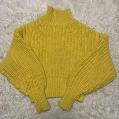 H&M イエロー タートルネック セーター XS