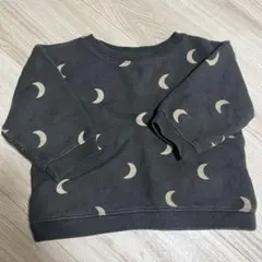 オーガニックズー　1〜2Mダークグレーの月模様トレーナー