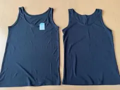 Lサイズ 柔らかドライインナー タンクトップ［黒］2枚セット