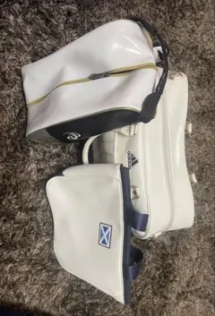 adidas ゴルフバッグ　アシックスゴルフシューズケース 小物入れ　3点セット