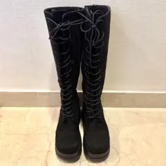 attagirl 厚底ソールレースアップロングブーツ LL