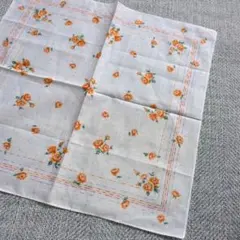 ヴィンテージ　花柄ハンカチ