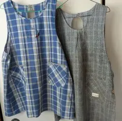 エプロン2点セット（チェック柄・ストライプ）LL 3L