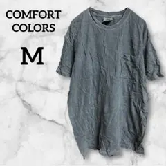 COMFORT COLORS【M】グレー半袖Tシャツ シンプル カジュアル 春夏