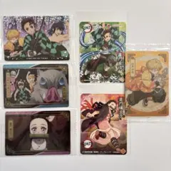 鬼滅の刃 竈門炭治郎 竈門禰豆子 我妻善逸 嘴平伊之助 ウエハース ステッカー