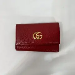 GUCCI グッチ キーケース レザー 6連 レッド GGマーモント
