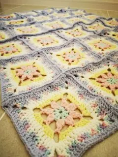 モチーフ編み かぎ針編み ブランケット