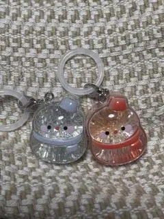 キラキラ雪だるま めじるしチャーム 白 オレンジ スノーマン SnowMan
