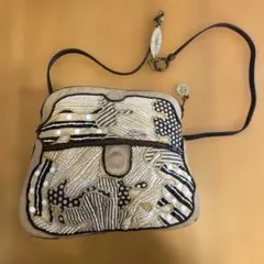 JAMAIN PUECHビーズ刺繍 ハンドバッグ ベージュ ブラック