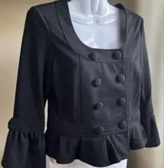 INGNI 黒 ノーカラージャケット M フレア袖 ショート丈 セレモニー